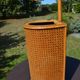 Vintage wicker and cane umbrella stand