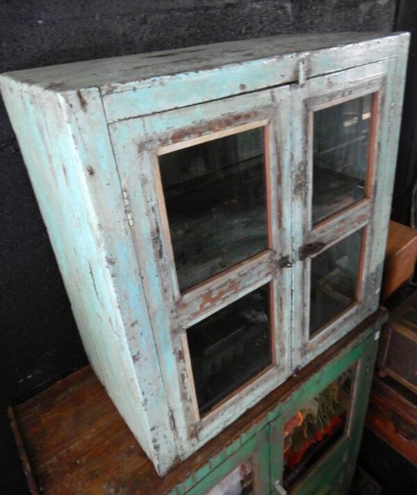 Buffet Petit Meuble Vitrine  Teck Piece Originale Inde