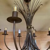 Large wheat shear wrought iron 8 lights chandelier