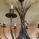 Grand lustre gerbe de ble en fer forge 8 feux