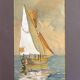 Old watercolor painting "Sailboat sailing" signed Simonet