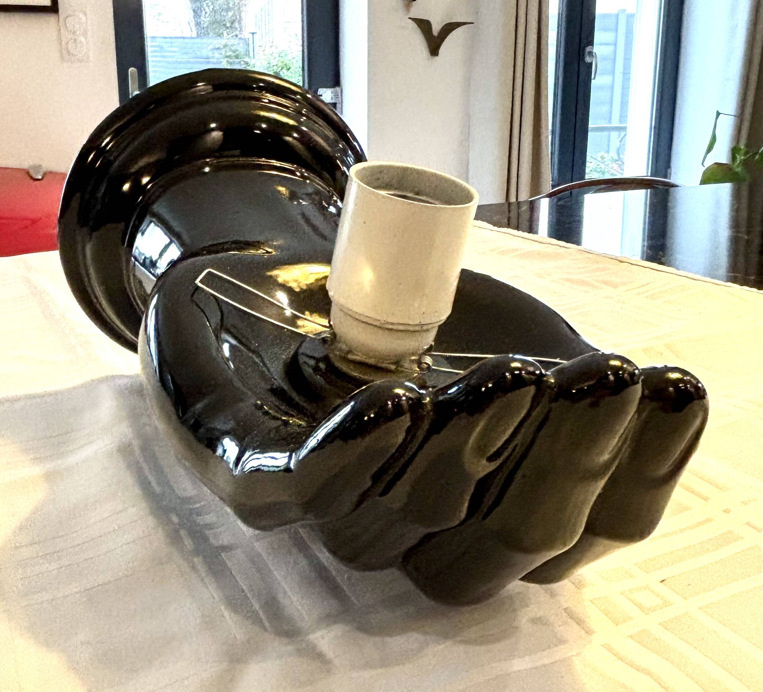 Pair of handmade ceramic wall sconces