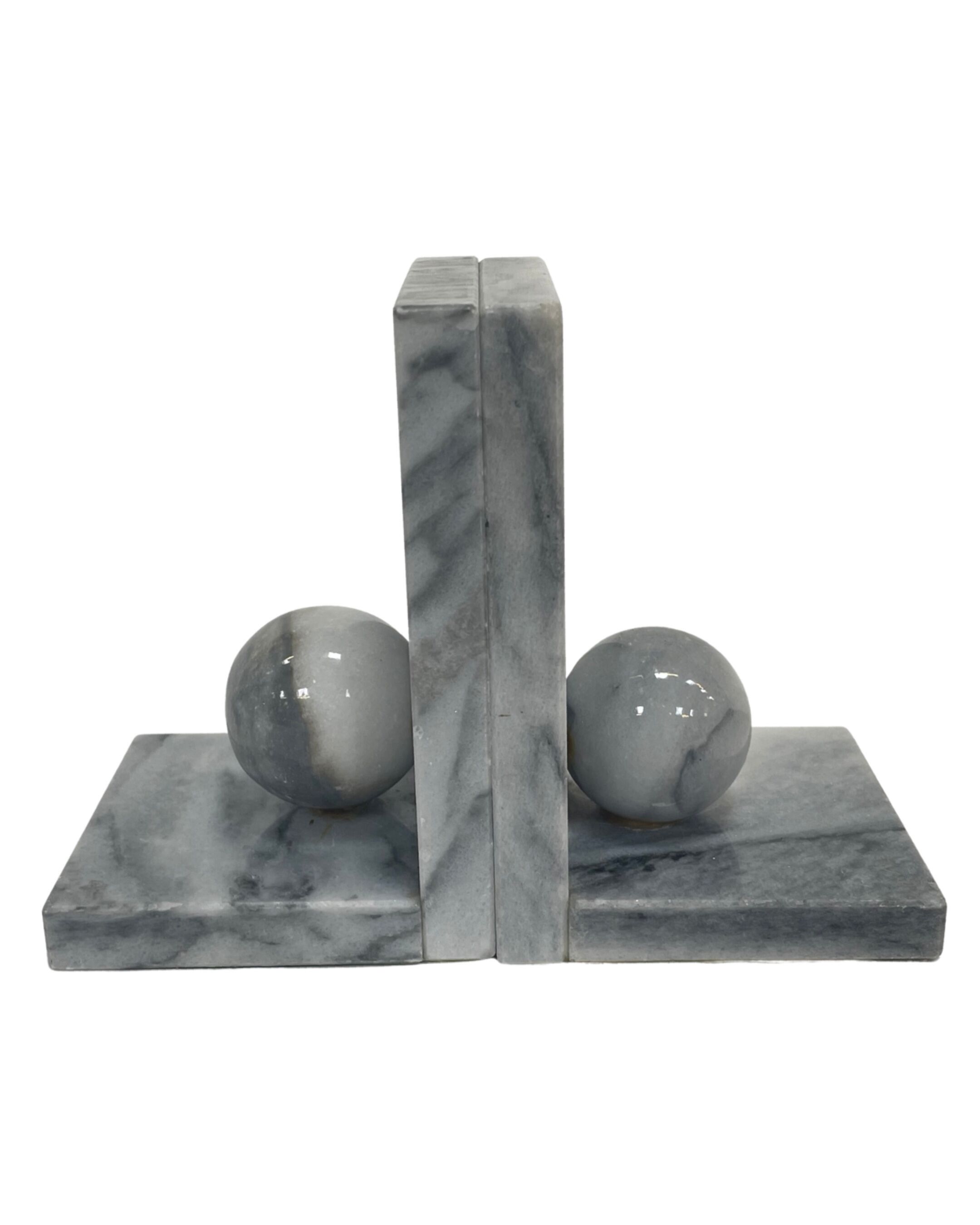 Vintage bookends marble 80s design bookend