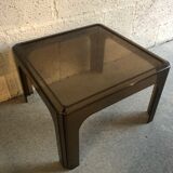 Smoked plastic coffee table 70s