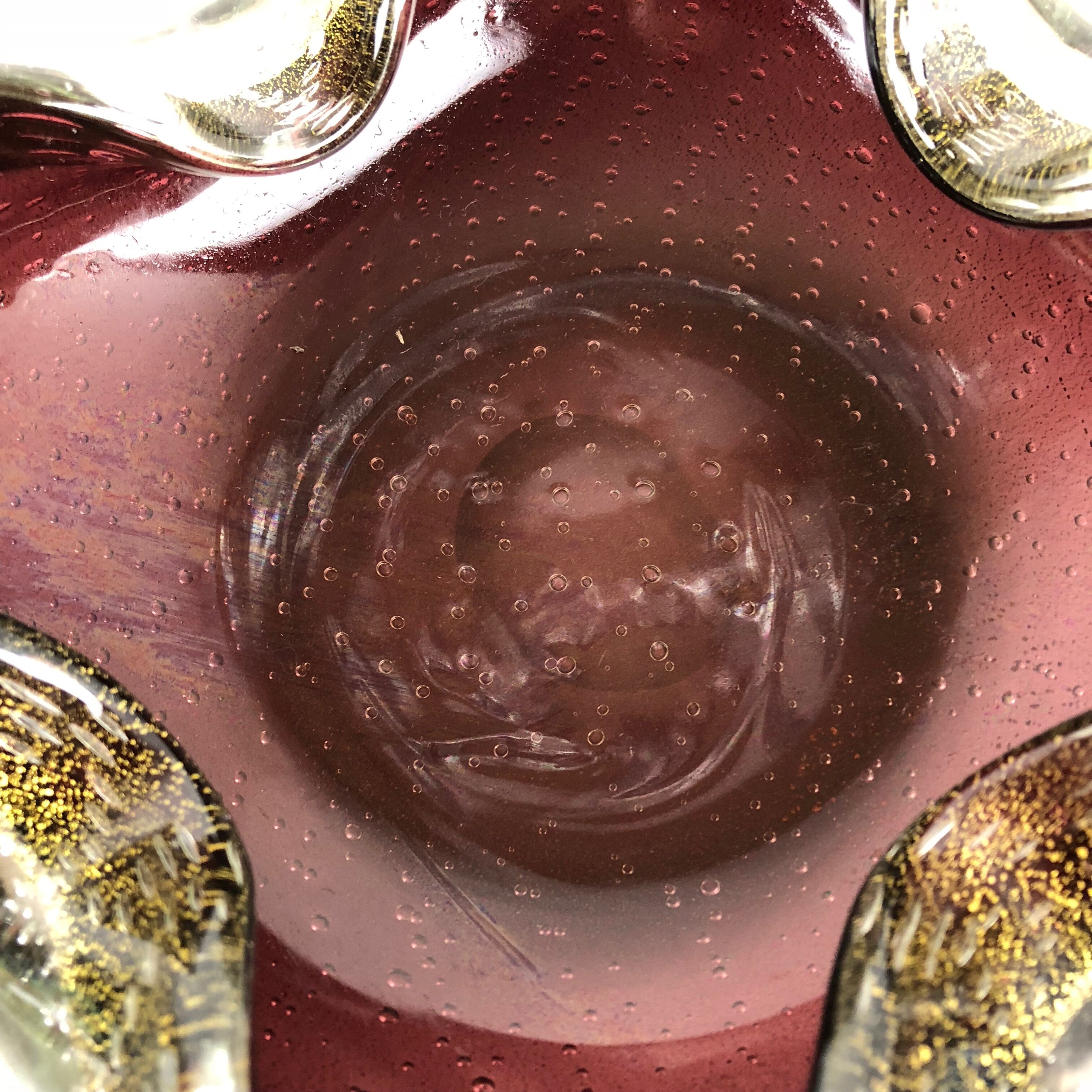 Murano glass ashtray "Golden Dust", Italy, 1970