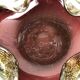 Murano glass ashtray "Golden Dust", Italy, 1970