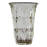 Vase en verre pressé – motif feuillage