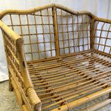 Two-seater rattan sofa - 70s