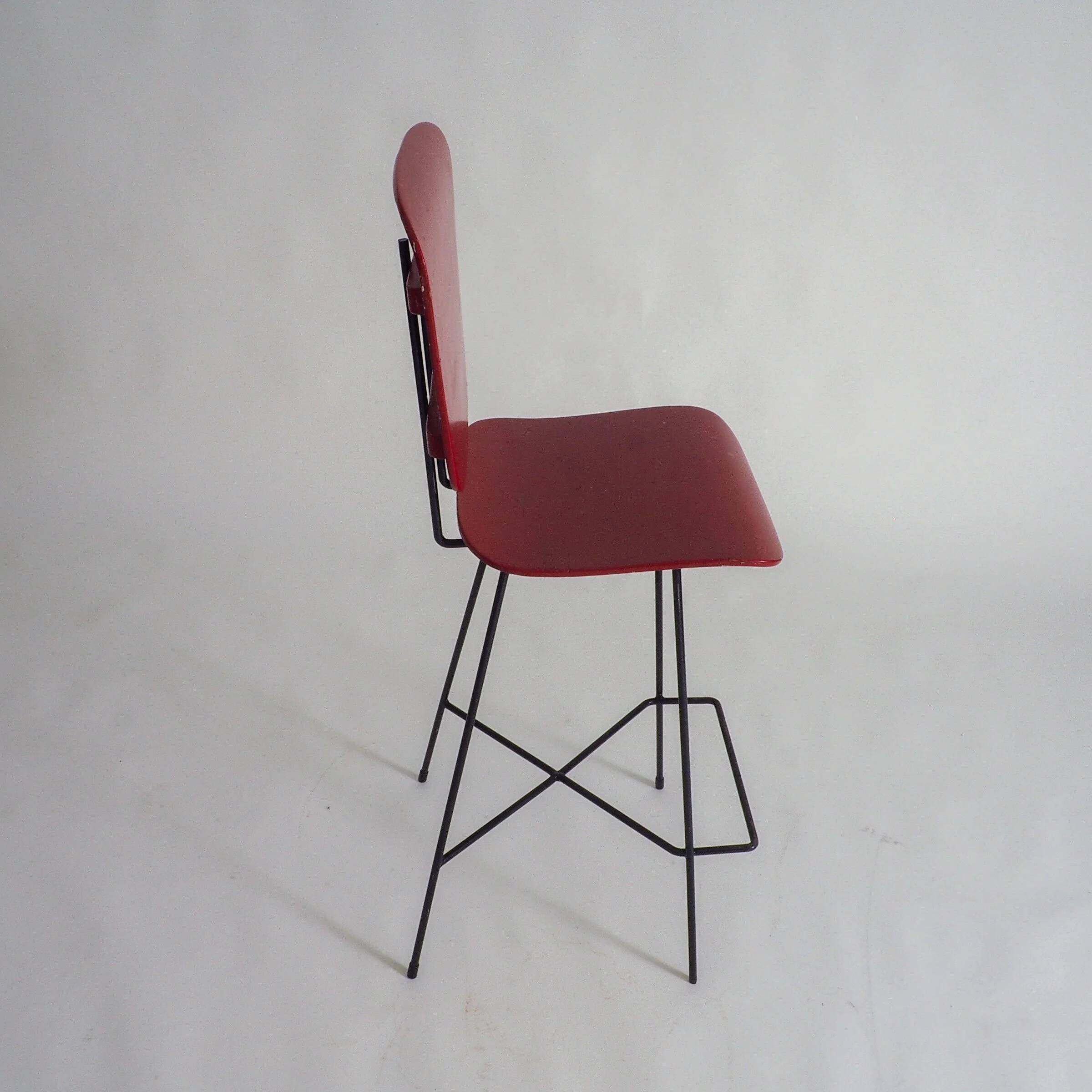 Modernist bar stool attributed to Coen De Vries for Everest