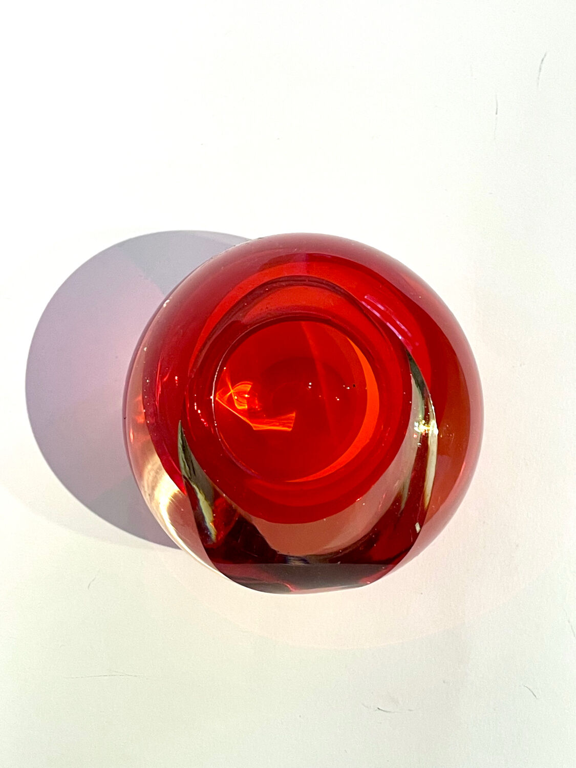 Sommerso round vase, Murano