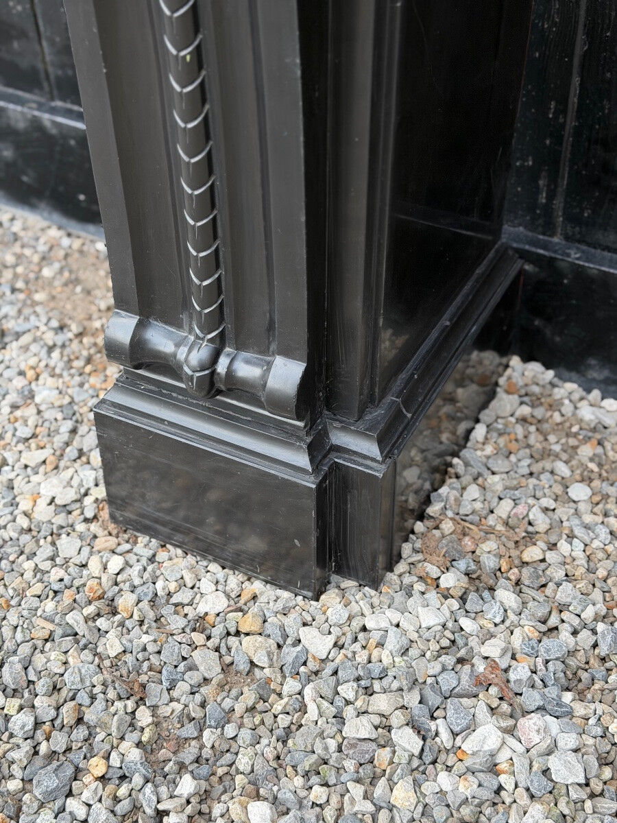 Napoleon III fireplace in black Belgian marble or Mazi, circa 1880