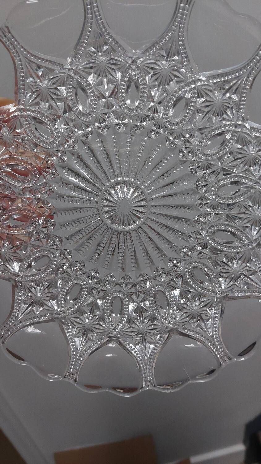 Vintage pressed glass bell jar