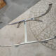 Rectangular chrome metal coffee table and 70s smoked glass