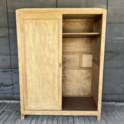 Armoire portes coulissantes bois brut
