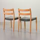 Niels Otto Moller Dining Chairs Model 84 Solid Beech Wood with Grey Velvet