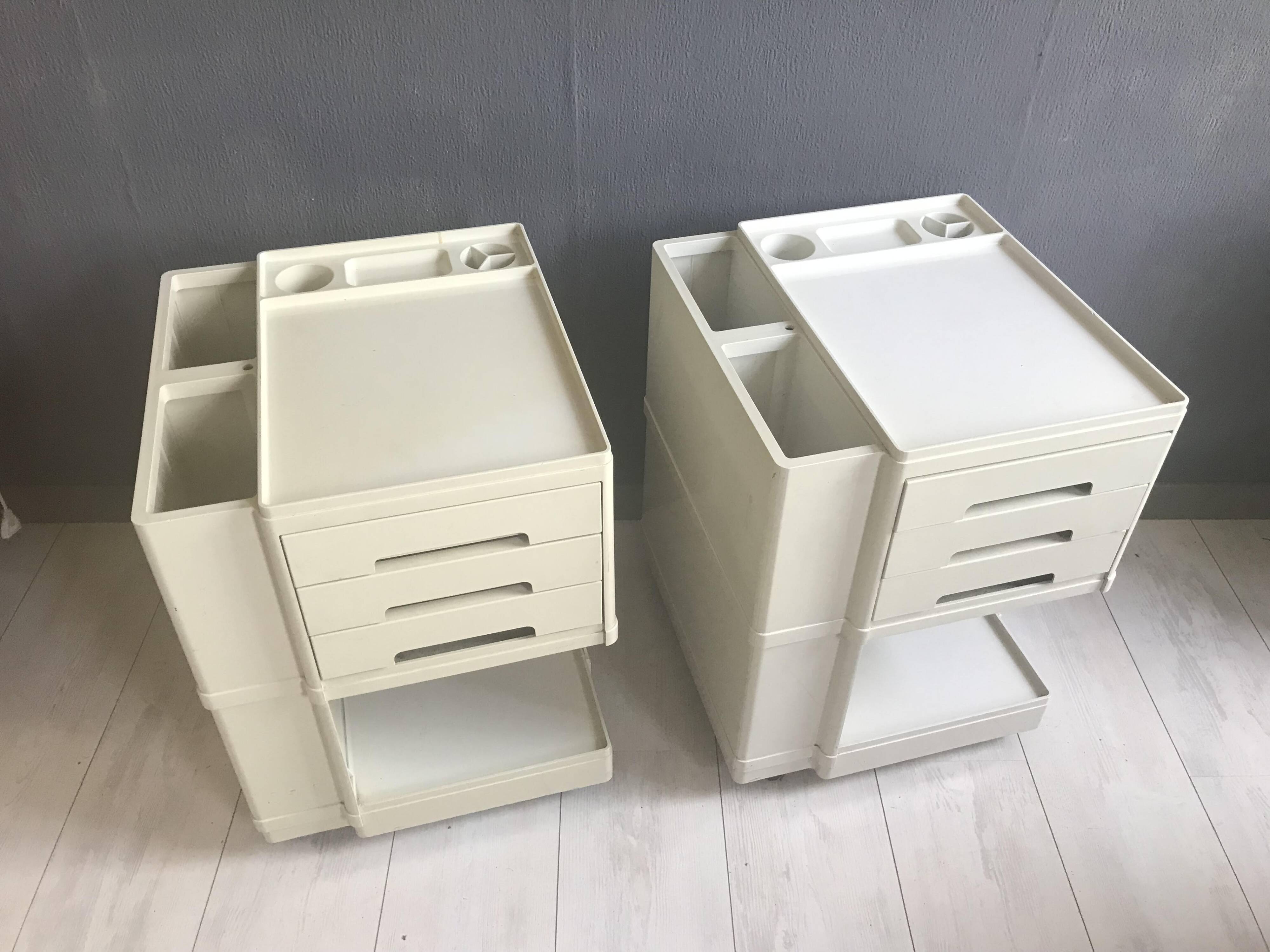 2 x Vintage Superstile Neolt Italy Storage Trolley