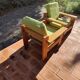 Pair of vintage brutalist lounge chairs in solid pine, 1980s DLG Regain