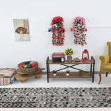 3x9 handmade pom pom vintage runner rug 285x73cm