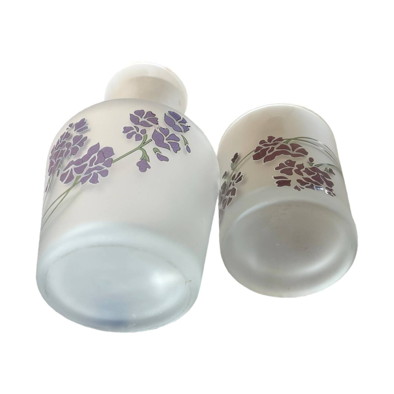 Art Nouveau carafe and night glass