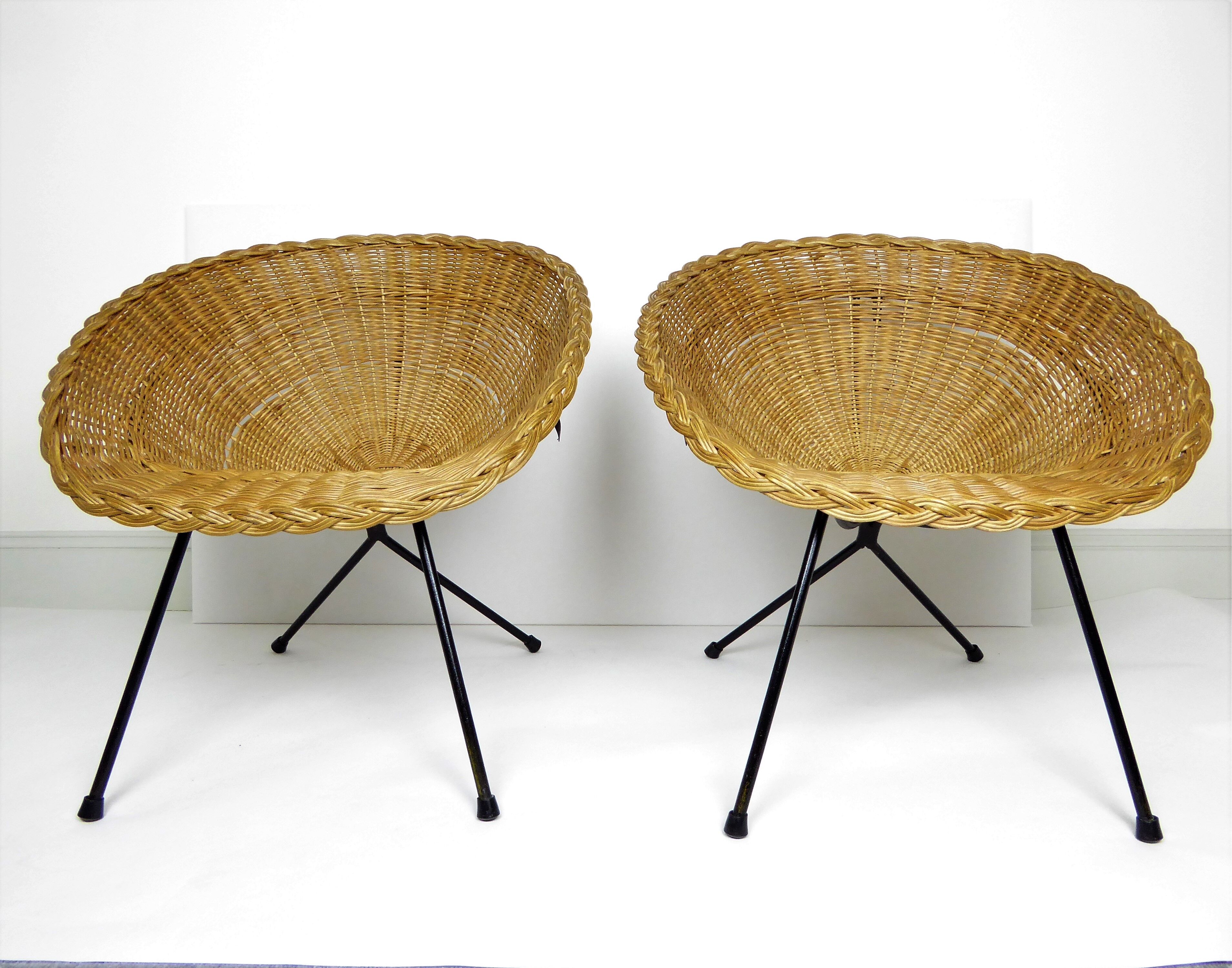 Rattan armchairs 1950