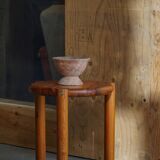 Modern Scandinavian tripod stool from the 20th century with a circular seat, 1970s.