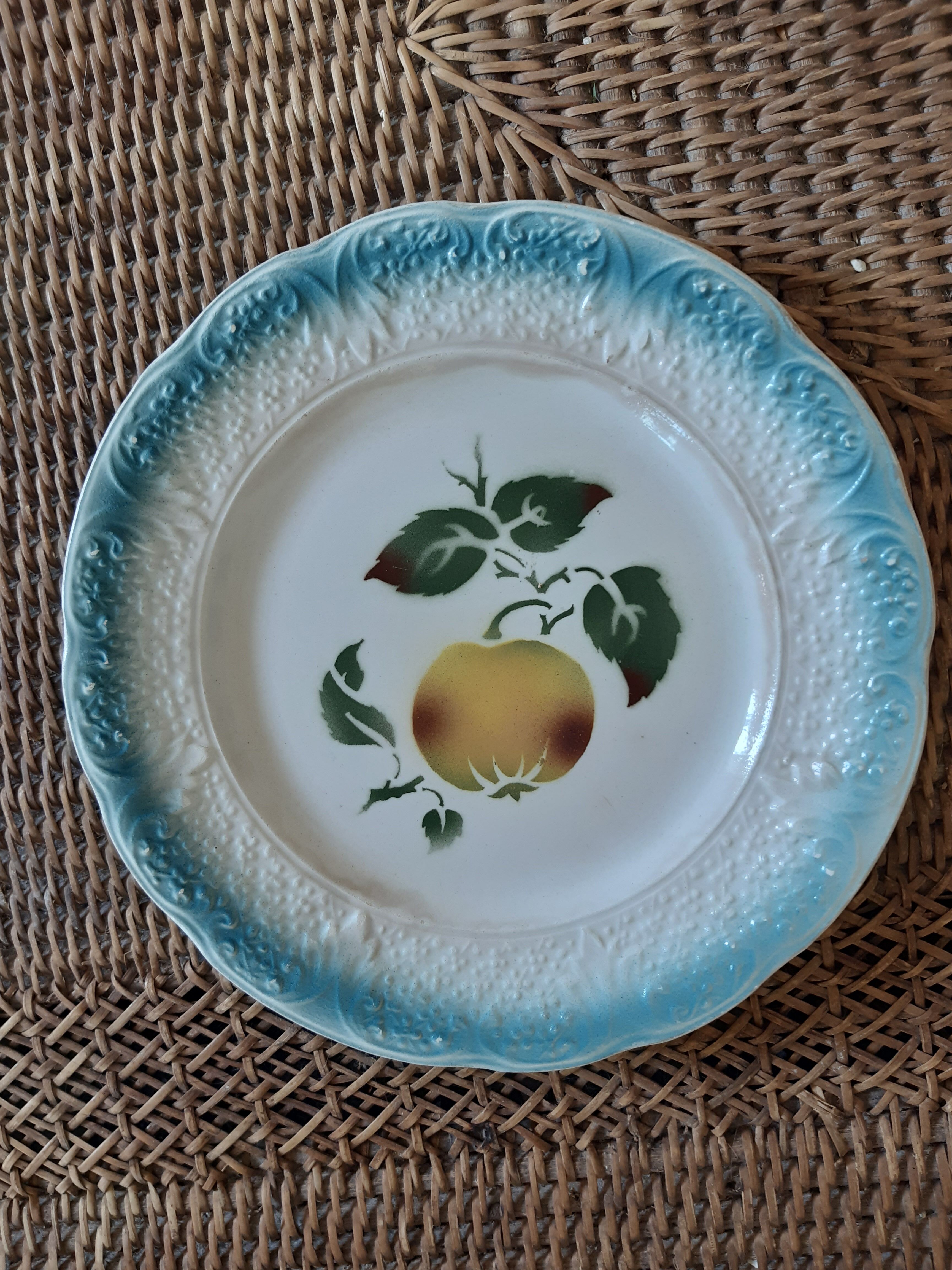 Lot de 6 assiettes barbotine