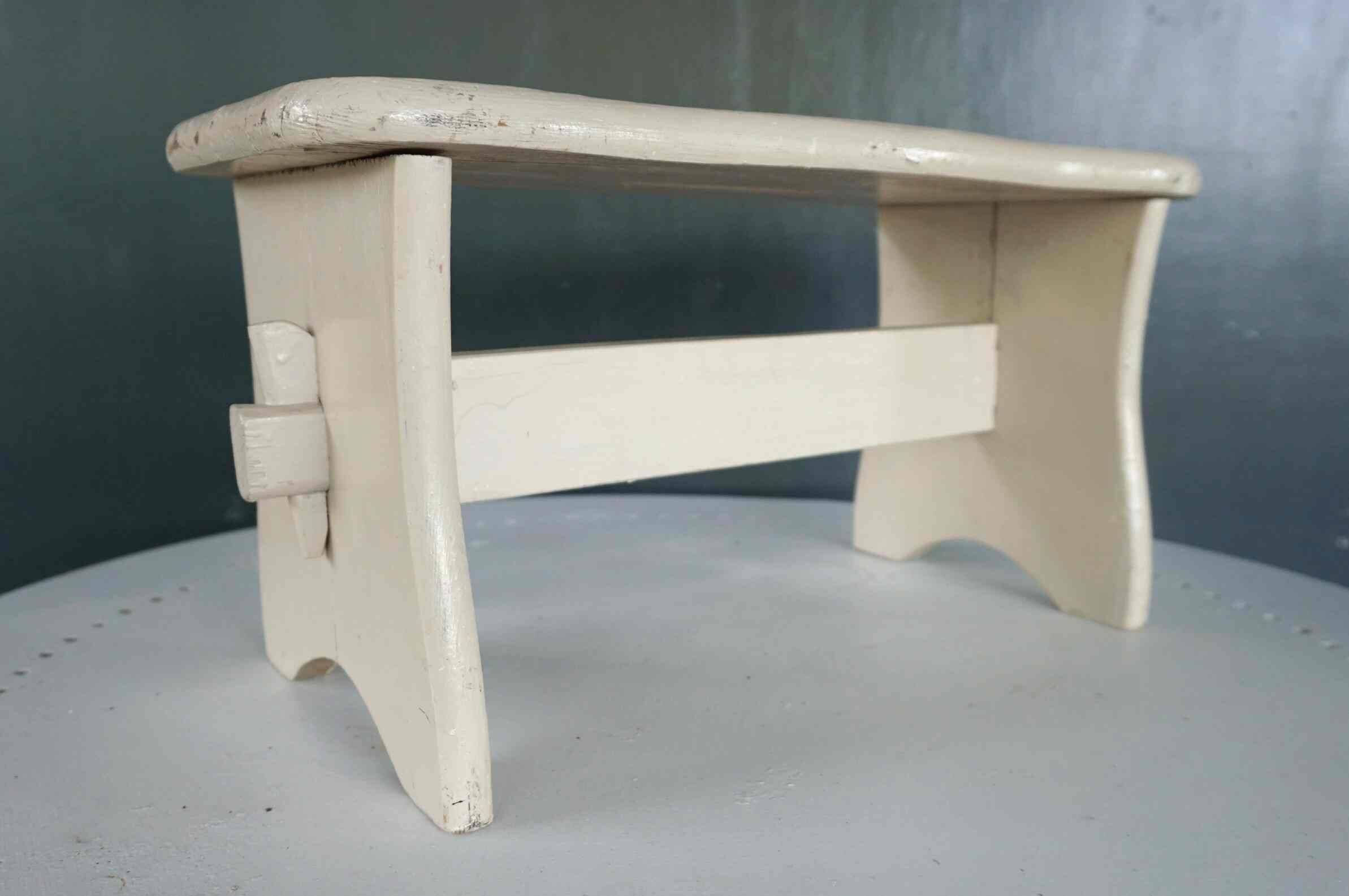Vintage repainted farmhouse stool or footrest