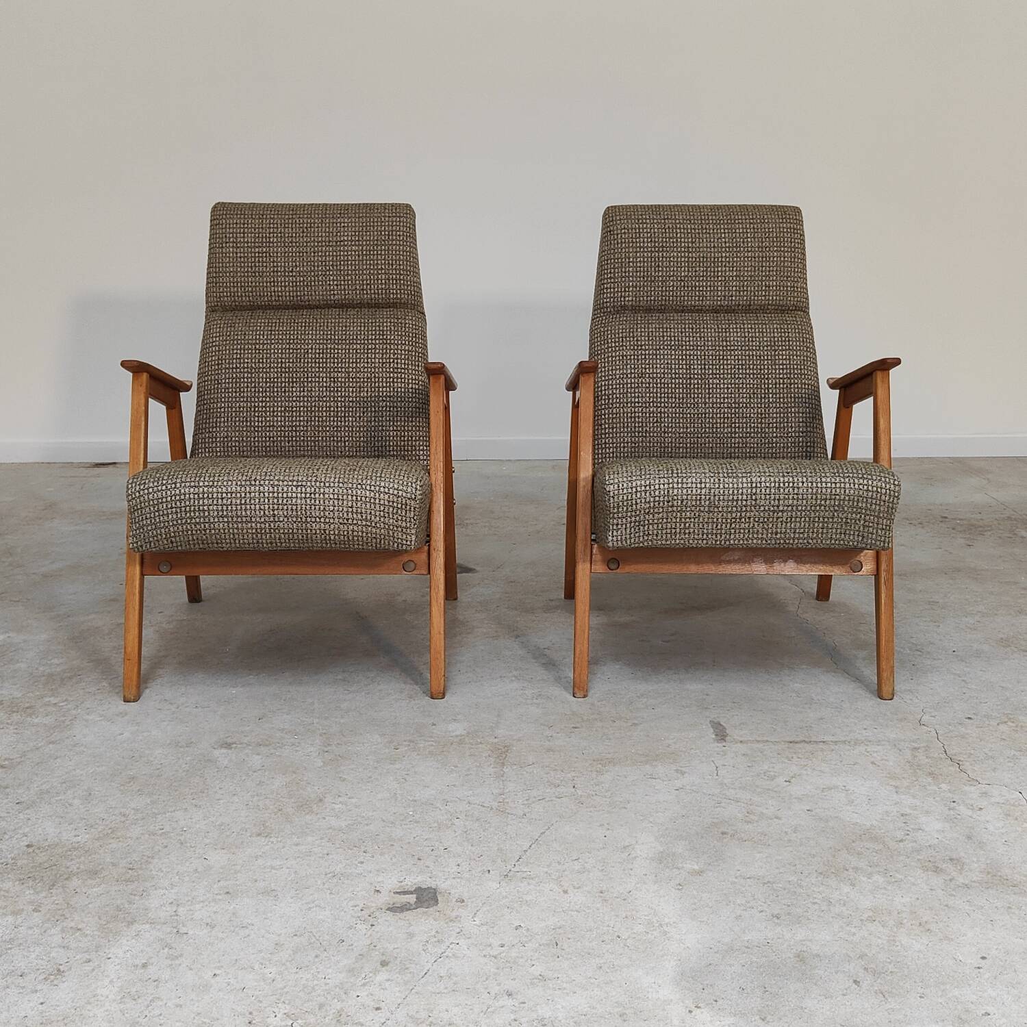 Pair of 6956 armchairs restored by Interier Praha, production 1965