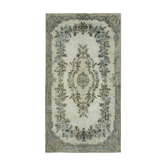 Handwoven overdyed oriental 1970s 177 cm x 320 cm blue carpet