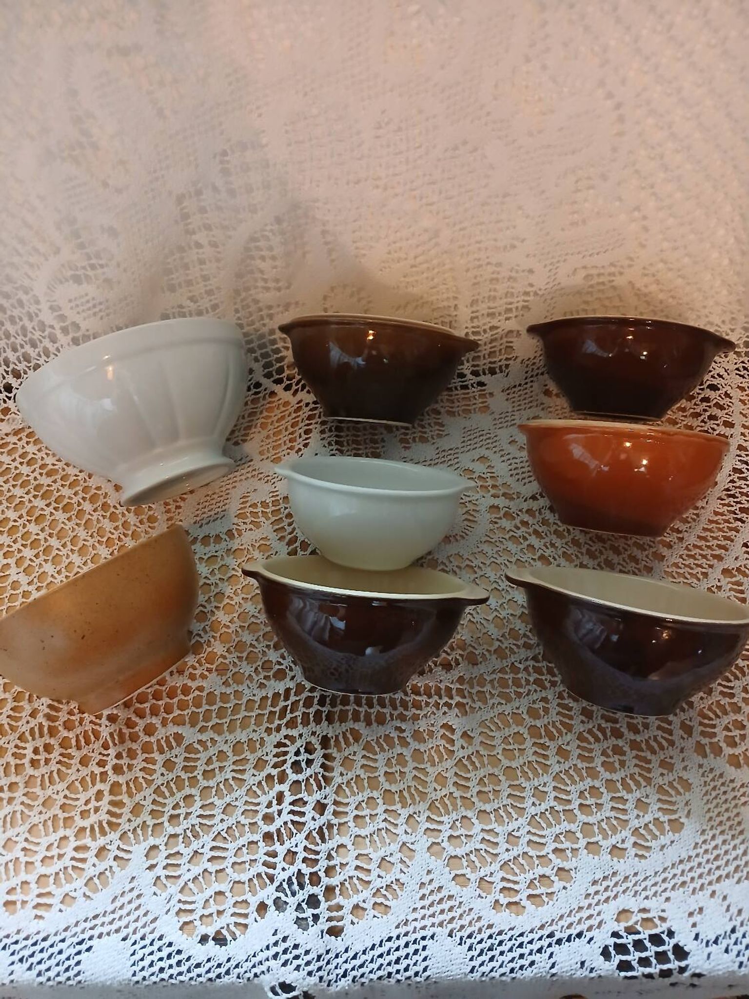 8 mismatched antique bowls