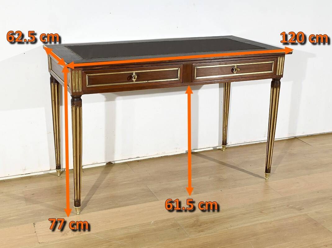 Mahogany Bureau Plat, Louis XVI style - 2nd part of the 19th century
