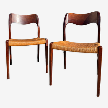 Pair of chairs n°71 by Niel Otto Møller