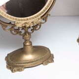 Pair of brass table mirror  28x39cm