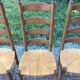 Vintage mulched chairs with high oak backrests with turned legs
