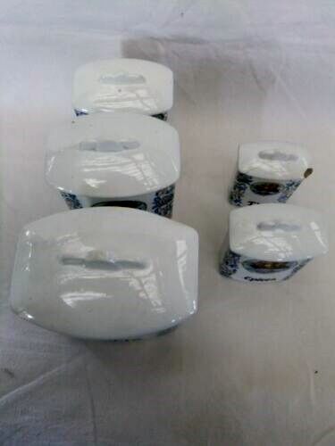 Antique spice jar Czechoclovakia porcelain decoration boat collection