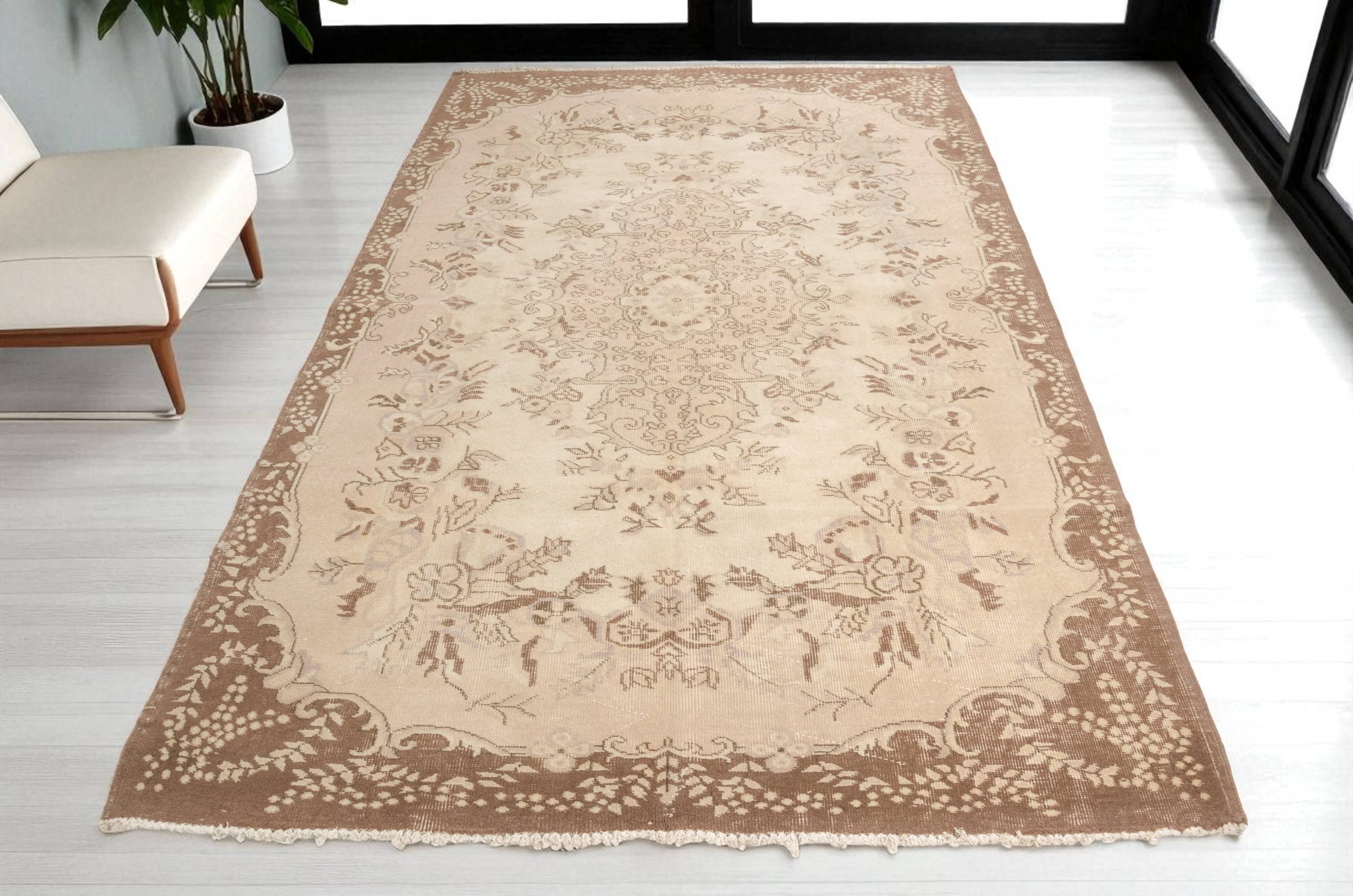 Beige Handknotted Oushak Rug sku 1105