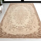 Beige Handknotted Oushak Rug sku 1105
