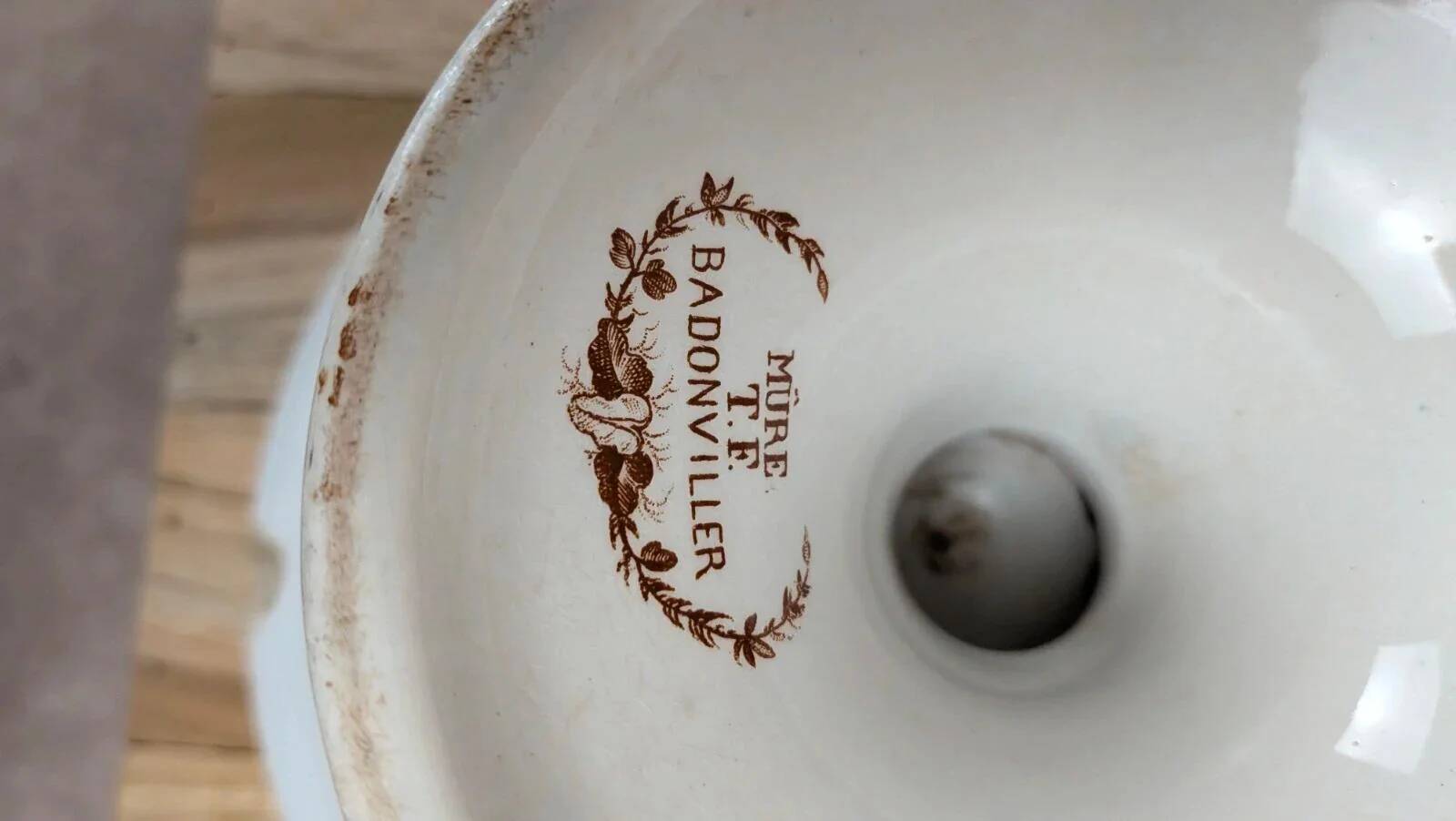 Antique compotier Badonviller model Blackberry in ironstone