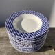 12 Quadrifoglio blue checkered soup plates