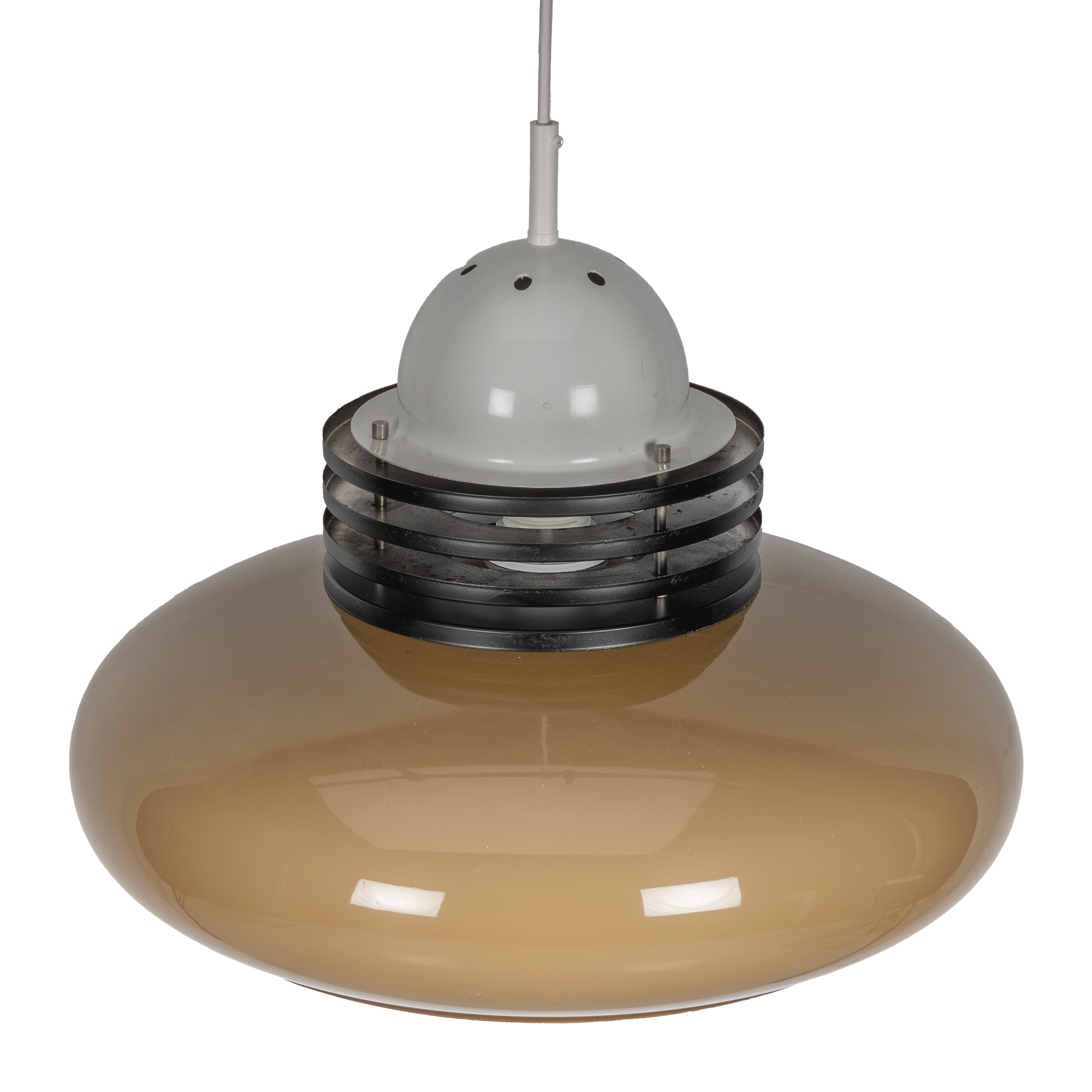 Brown and white space age pendant lamp