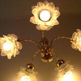 Vintage chandelier with roses in glass paste