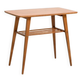 Scandinavian teak side table with magazine rack shelf, 1960s