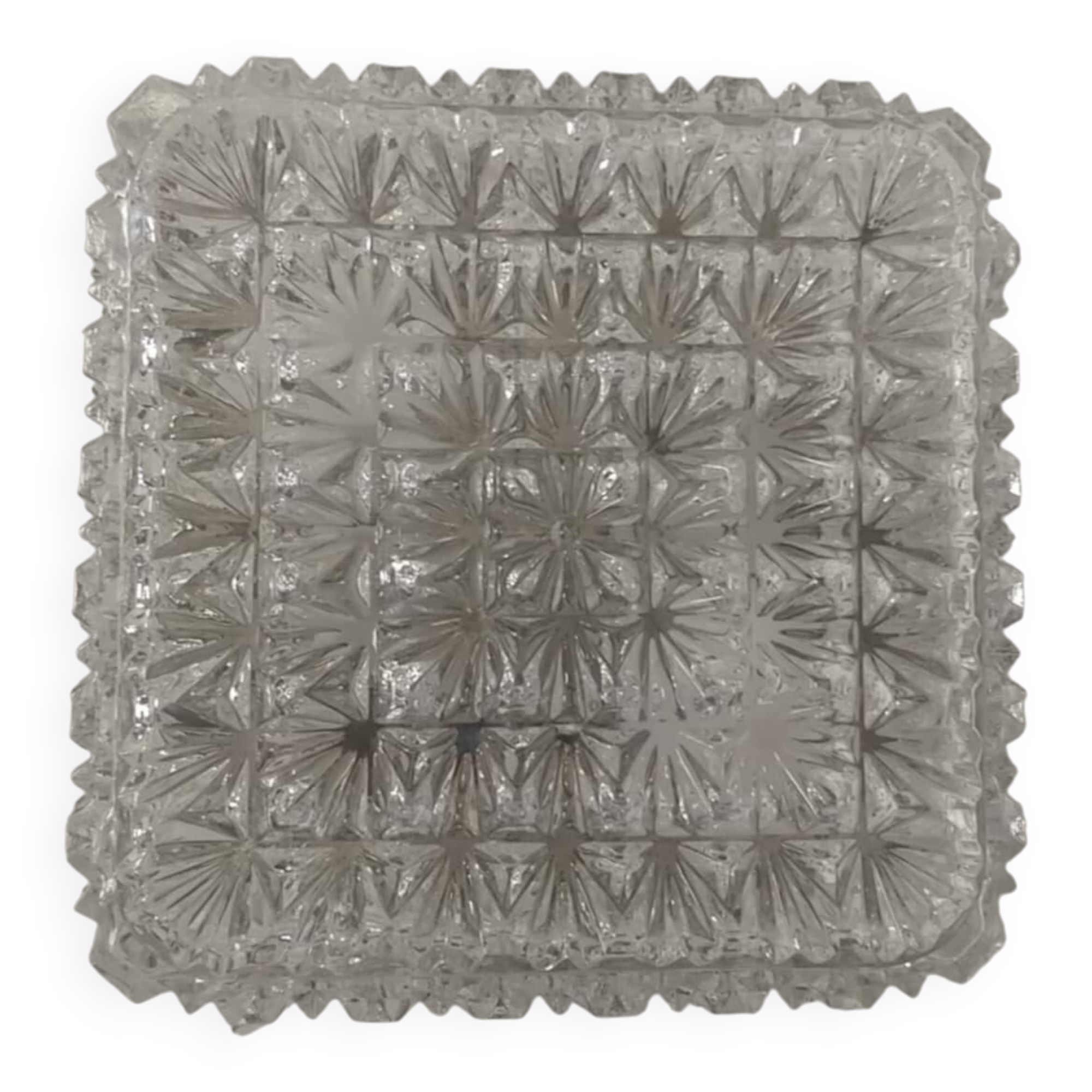 Plafonnier, applique en verre moulé, 1970