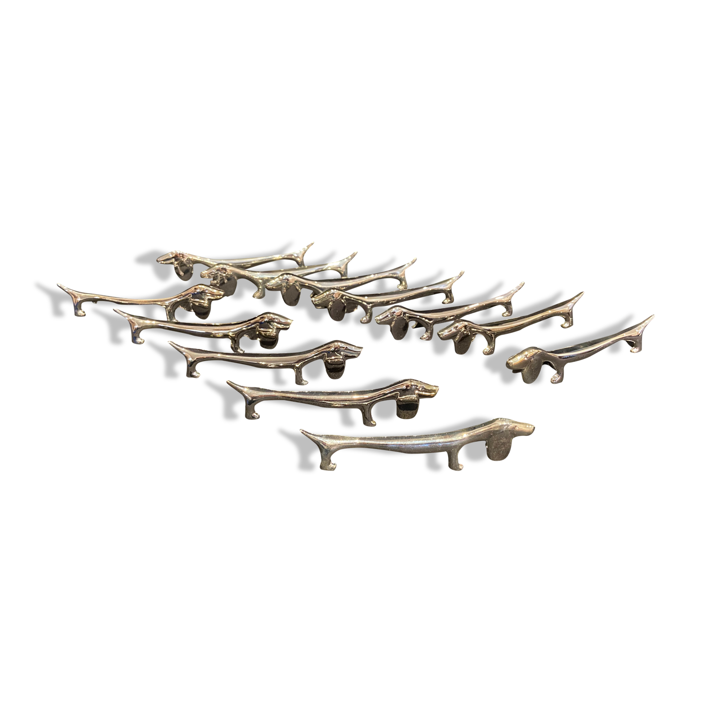 Knife holder dog silver metal