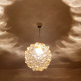 Vintage Limburg pendant lamp, Bubble Glass & Brass, 60s