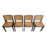 Set of 4 Baumann chairs, 1970s