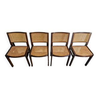 Set of 4 Baumann chairs, 1970s