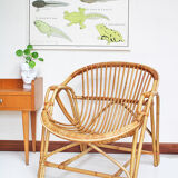 Rattan basket armchair