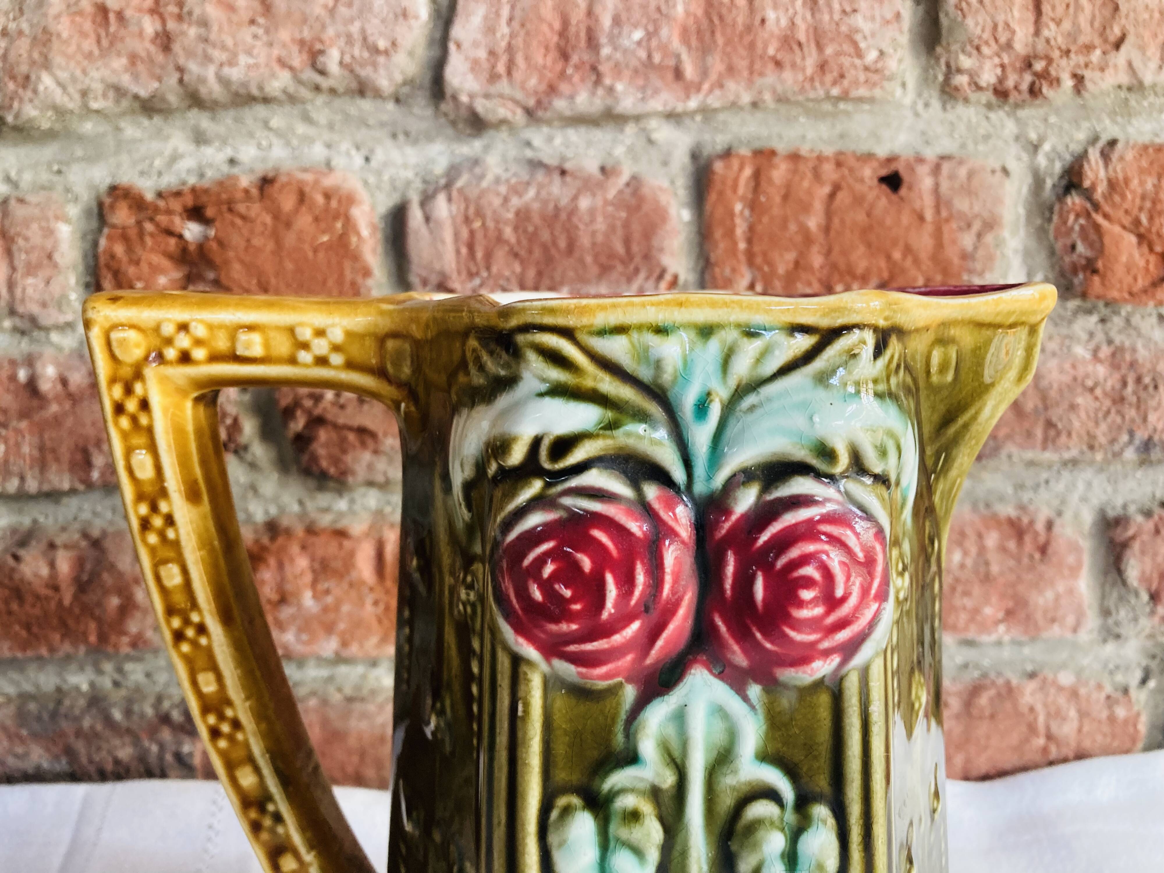 Vintage slip pitcher vase