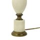 Vintage Empire Alabaster Brass Table Lamp White Lampshade 38cm